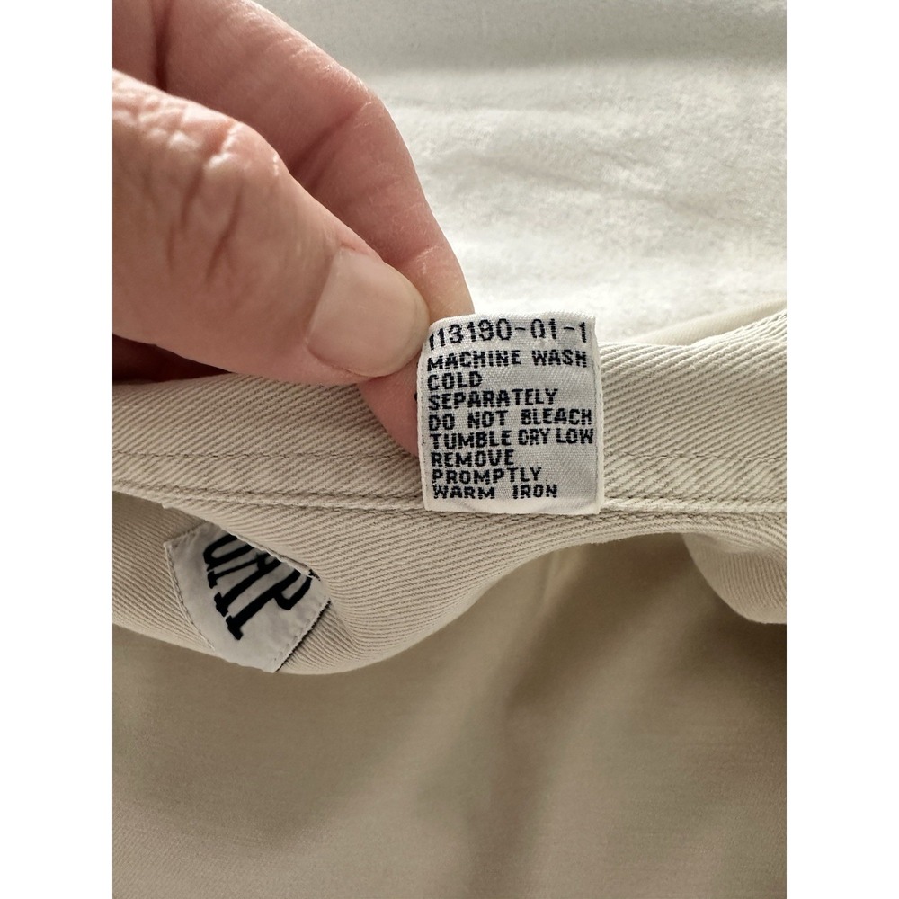 Gap Canvas Button Shirt Mens XL Tan Heavyweight Long Sleeve Workshirt Utility - Picture 5 of 8